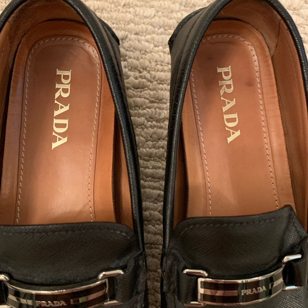 PRADA MEN SAFFIANO BLACK LEATHER DRESS SHOES - Picture 3 of 6